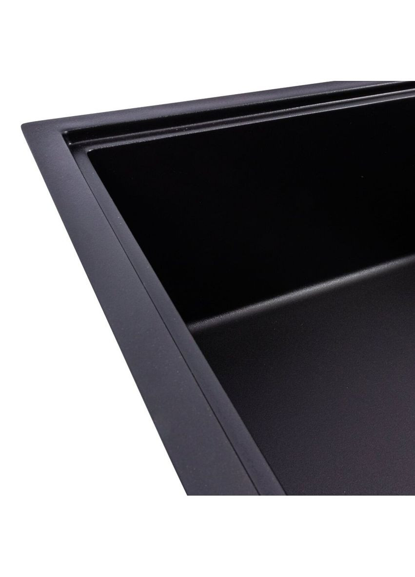 Комплект: Мойка гранитная 7850 GALANS + Смеситель Q411MB + Сифон (Черный) Valeso (353495498)