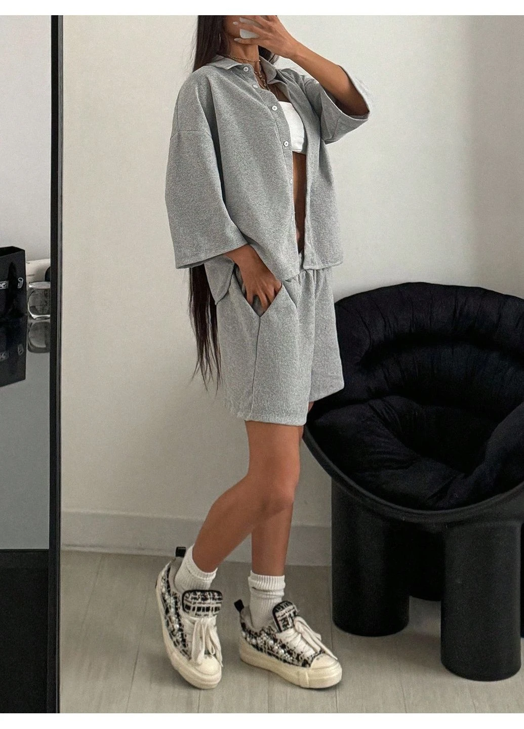 Костюм: Блуза + Шорты SHEIN (382445088)