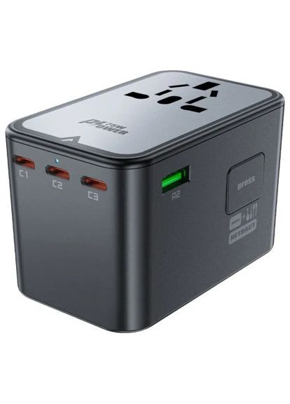 Зарядний пристрій (6974316282495) Acefast 5xUSB 75W (3xUSB-C + 2xUSB-A) Gan Z1 Fast Charger (370014657)