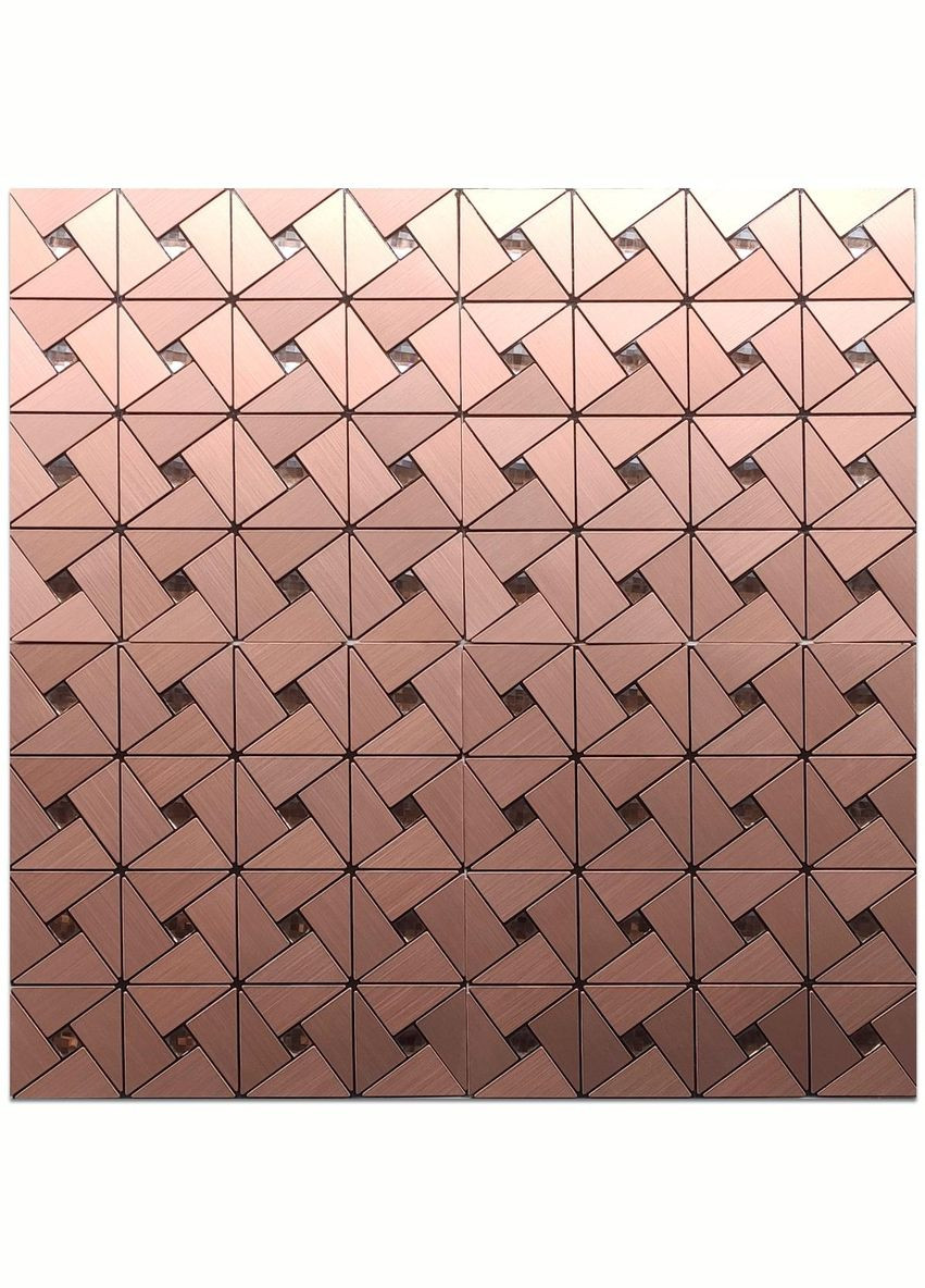 Самоклеящаяся алюминиевая плитка Медная со стразами 300х300х3мм Sticker Wall (300372514)