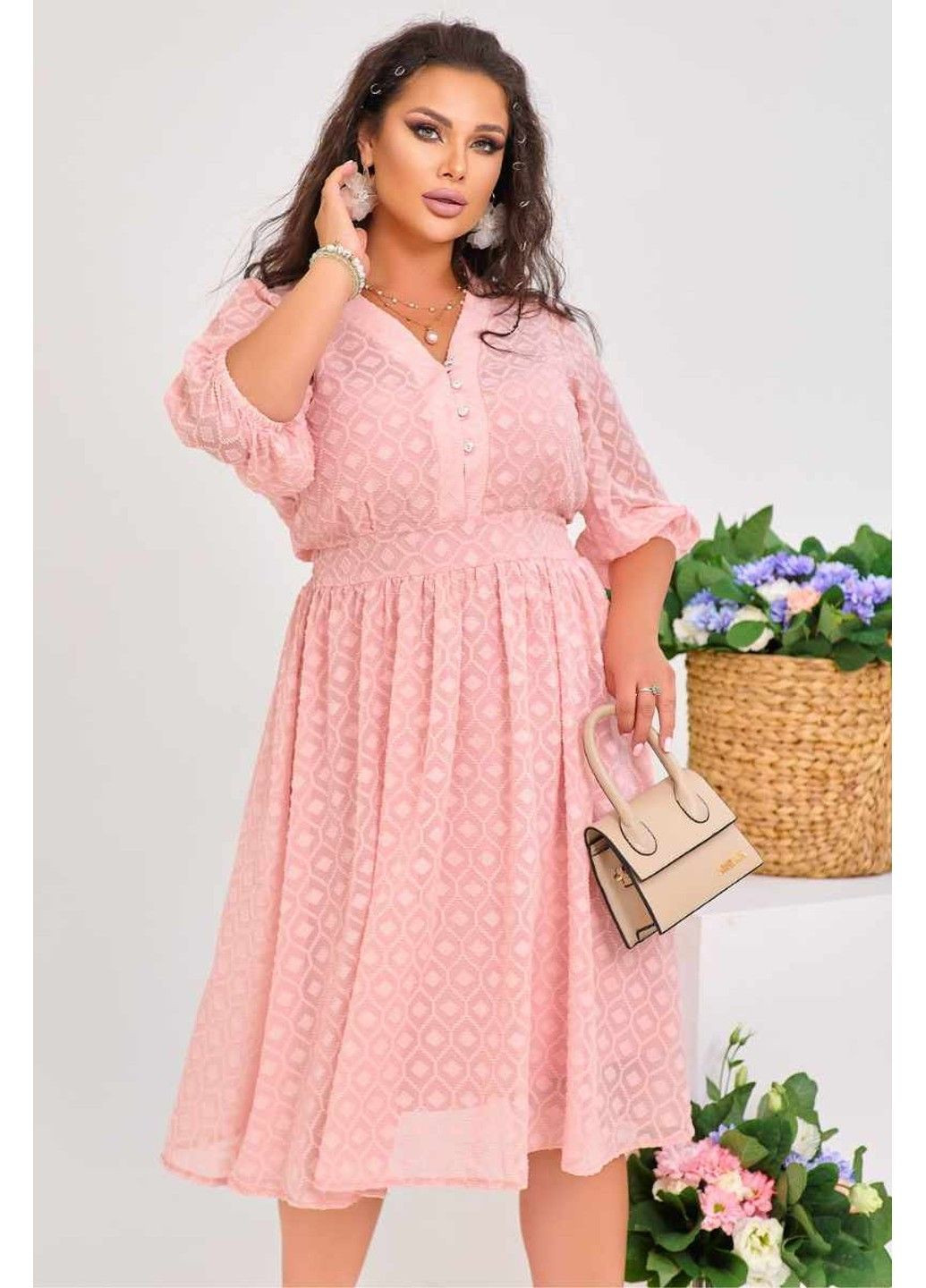 Розовое коктейльное платье "elegant charm" 22024 розовая Tanita-Romario