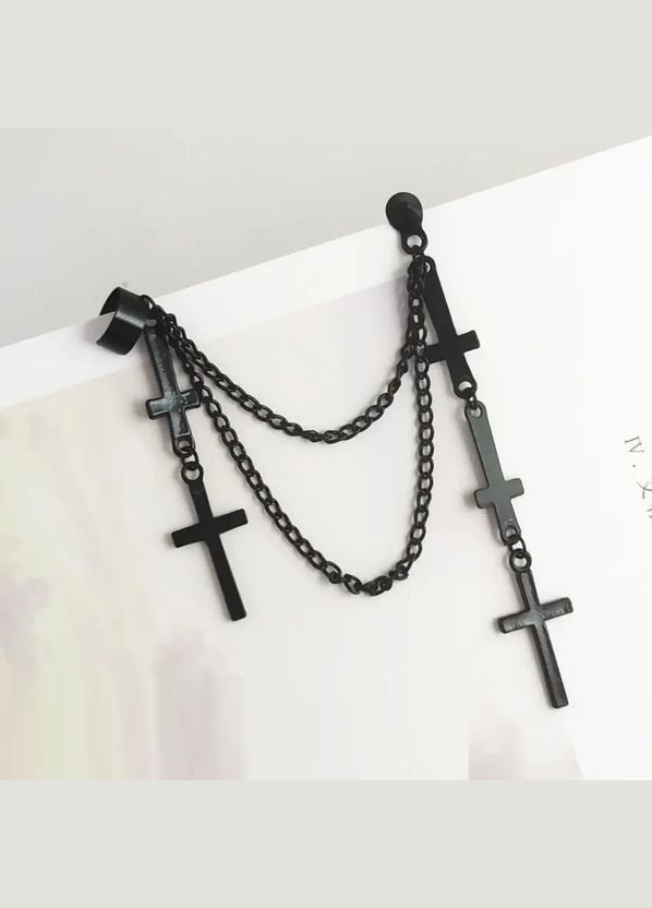 Кафф крест крестик серьги-клипсы на ухо клипсы каф No Brand (339869769)