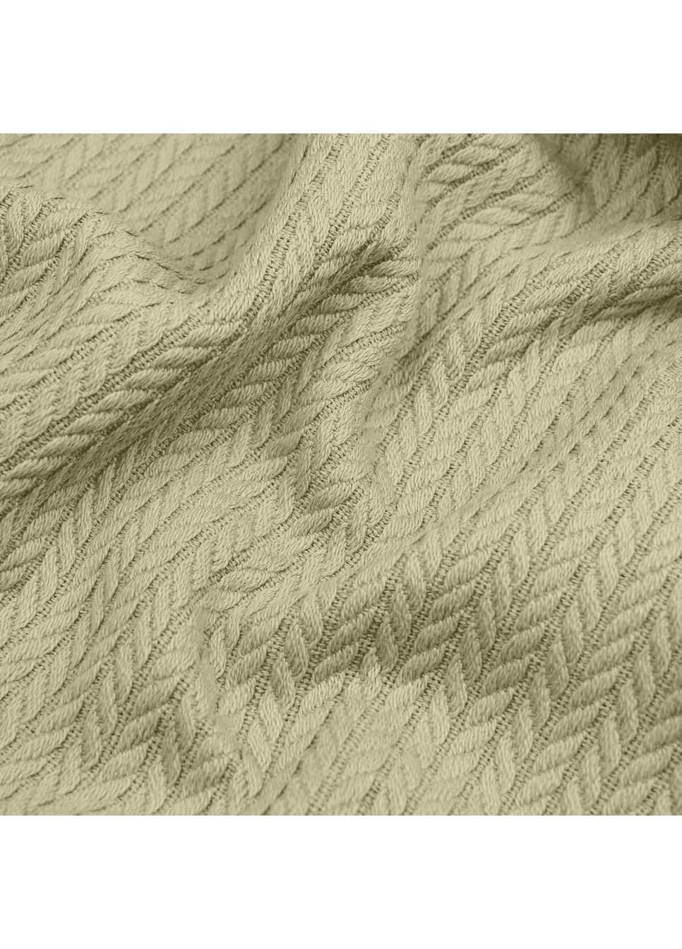 Плед-покривало косичка 200х220 см Olive Knitted Braid Оливковий Cosas (369668521)