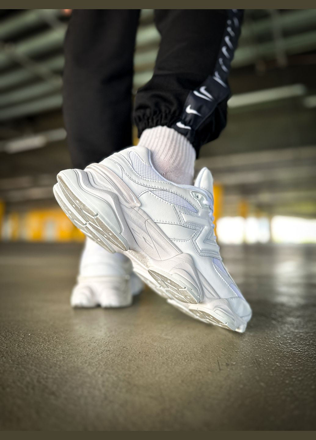Кроссовки женские и мужские New Balance 9060 Triple White| Нью Беланс 9060 белые No Brand белые всесезоны (313653565)