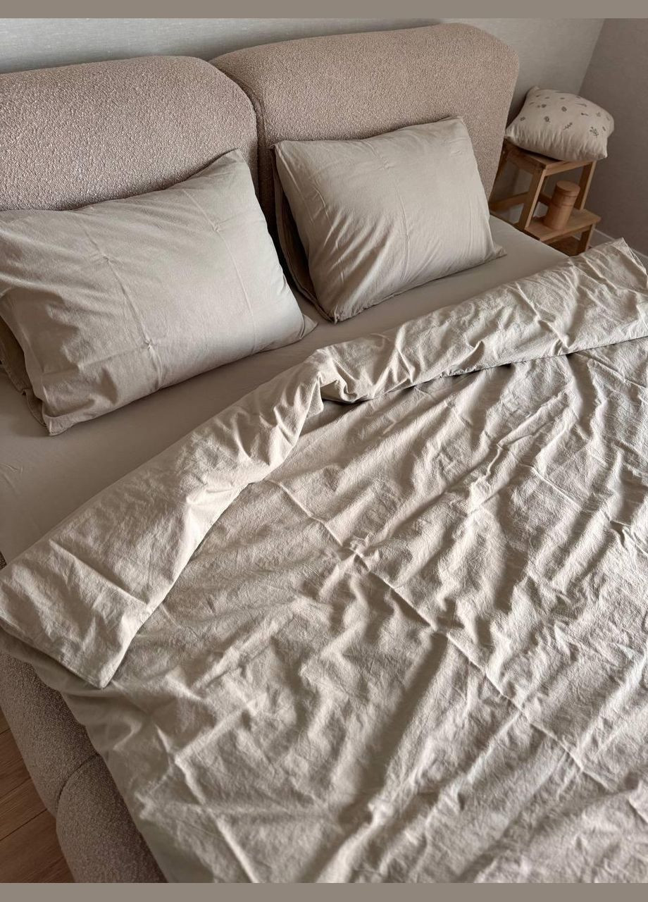 Комплект постільної білизни Євро 200х220 наволочка 50х70 2шт Капучино (П4К-al-sikel-var-007) No Brand (342097417)