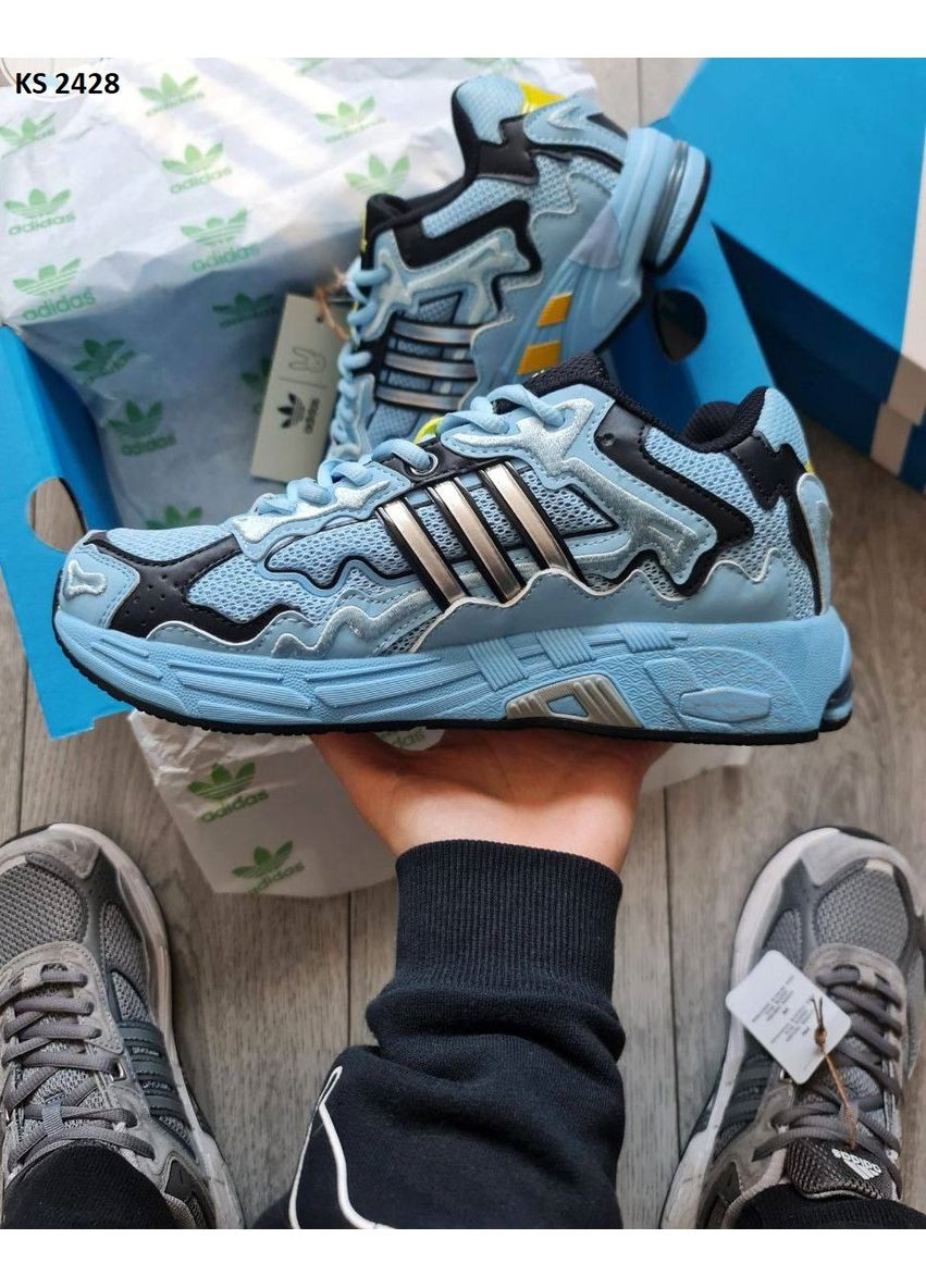 Комбіновані Осінні кросівки чоловічі adidas response x bad bunny blue адідас респонс No Brand