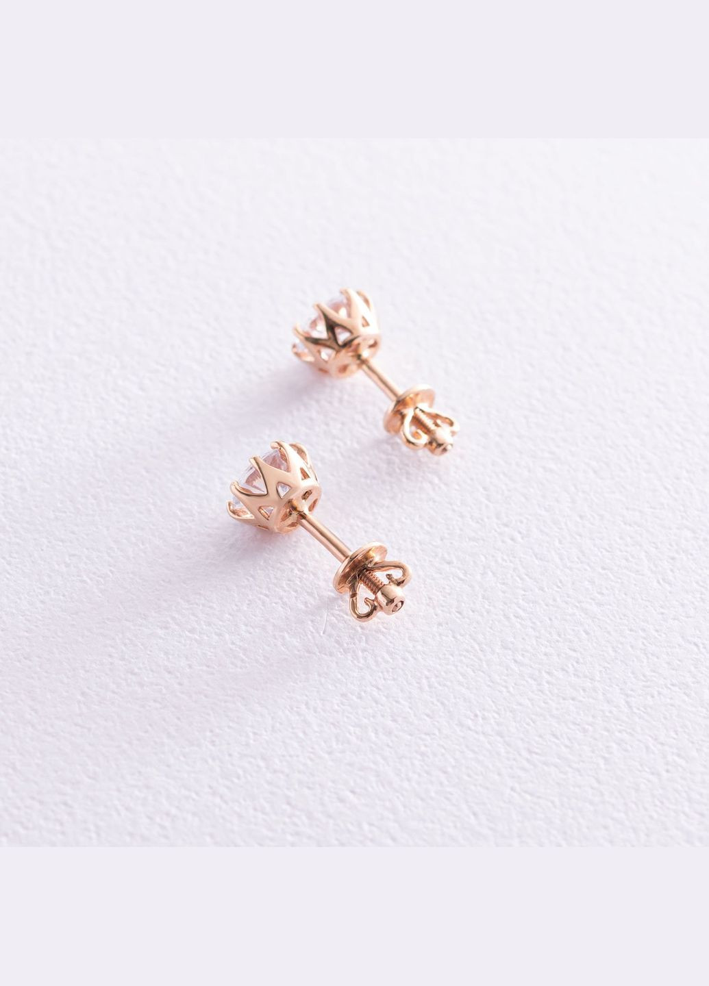 Золоті сережки-пусети з фіанітами с05185 Oniks (264023656)