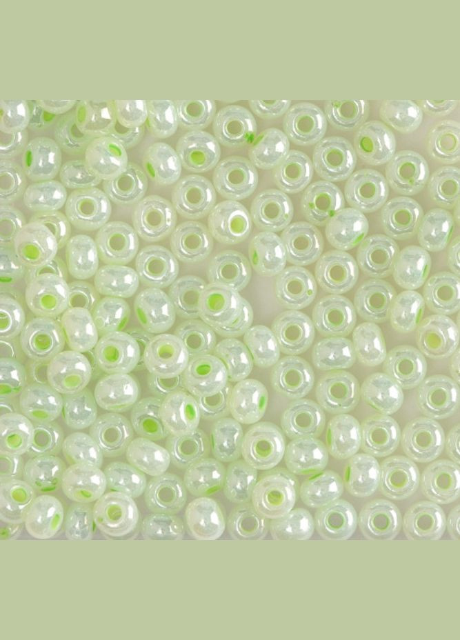 Бисер чешский Preciosa 37152, жемчужный, бледно-салатовый (10 г) No Brand (340484783)