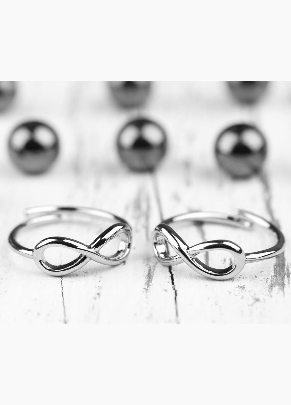 Пара безрозмірних незамкнених кілець для пальців ніг/на фалангу R-A022 зі знаком нескінченності Spikes (334000141)