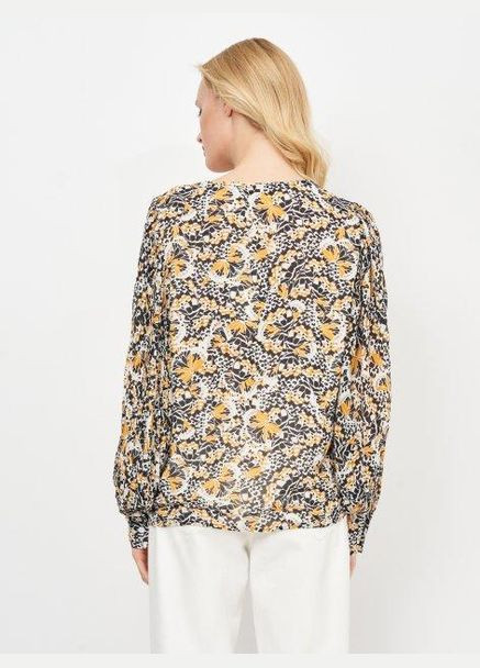 Комбінована блуза демісезон,гірчичний-білий-чорний,lascana Minimum