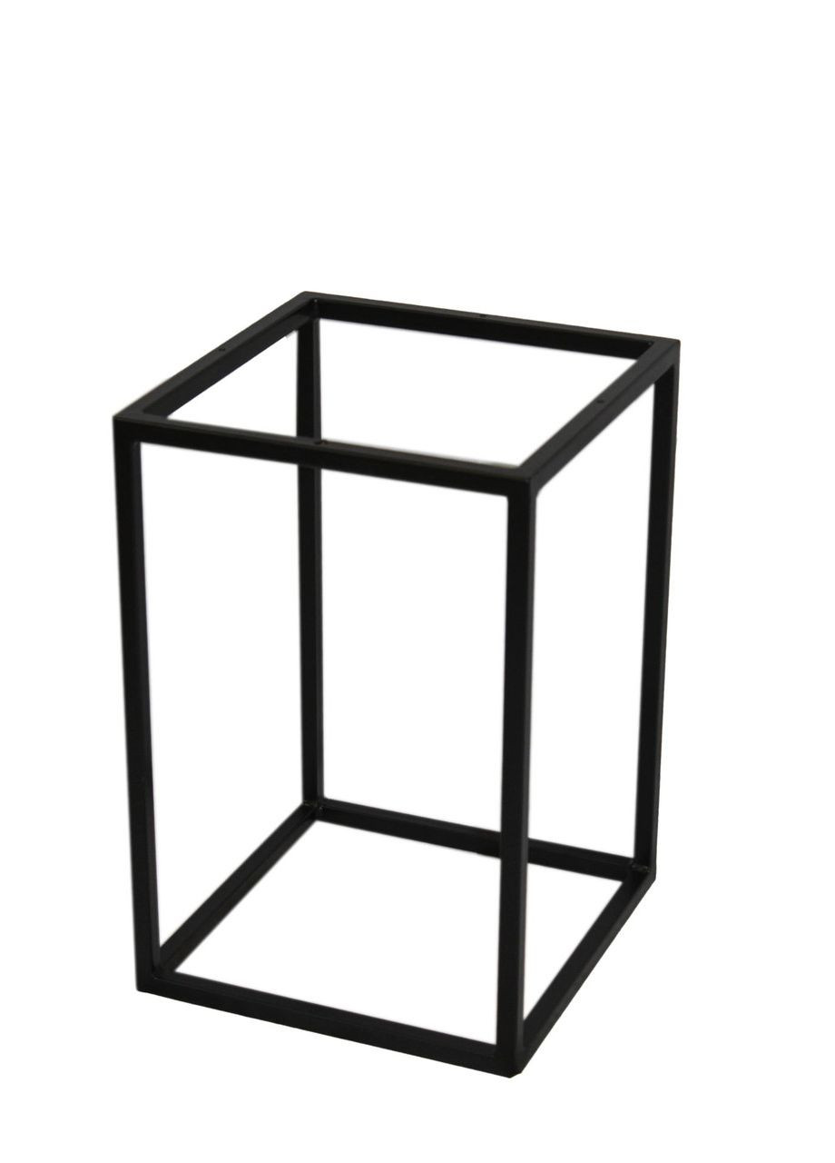 Табурет Loft Куб с мягкой сидушкой черный/серый Наша Ковка (278769796)