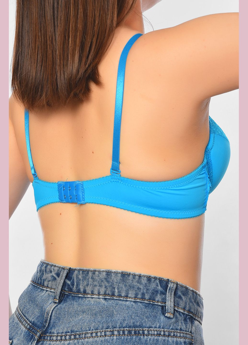 Блакитний бюстгальтер жіночий блакитного кольору чашка в Let's Shop поліамід