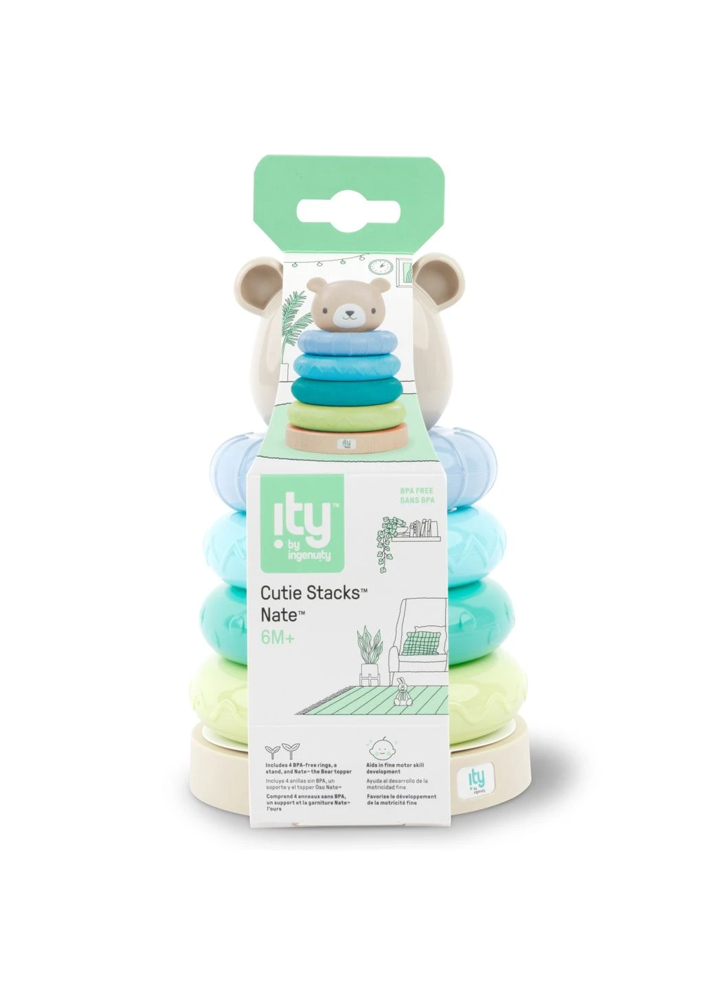 Іграшка-пірамідка "Cutie Stacks – Nate" (16879) Ingenuity (389089226)