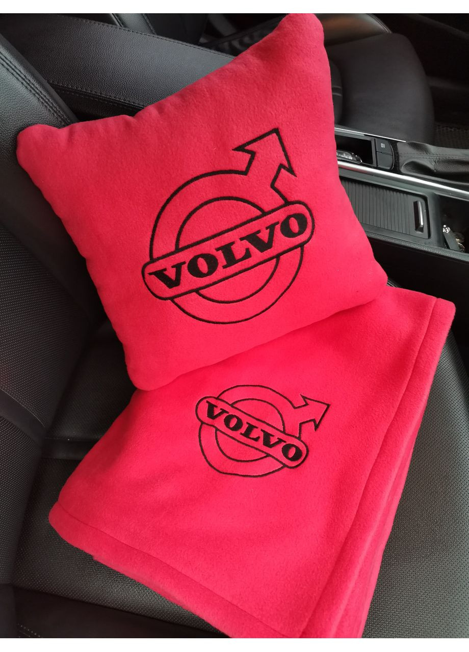 Плед и подушка в авто с логотипом "VOLVO" цвет флиса No Brand (369717455)