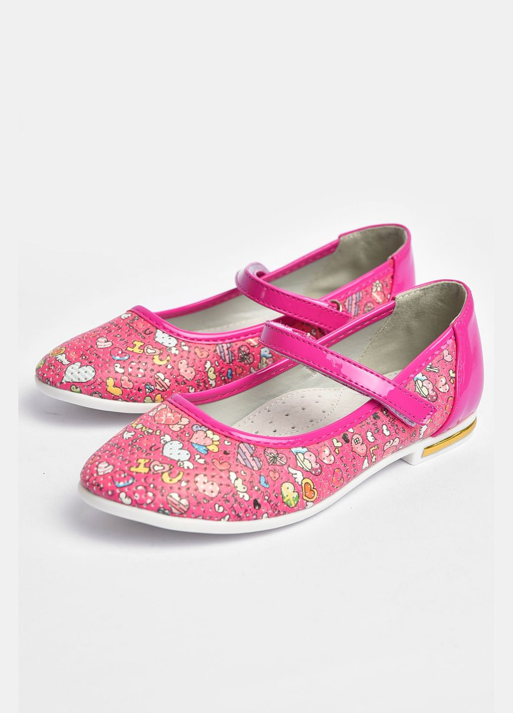 Балетки дитячі для дівчинки рожевого кольору Let's Shop без декору (331861825)