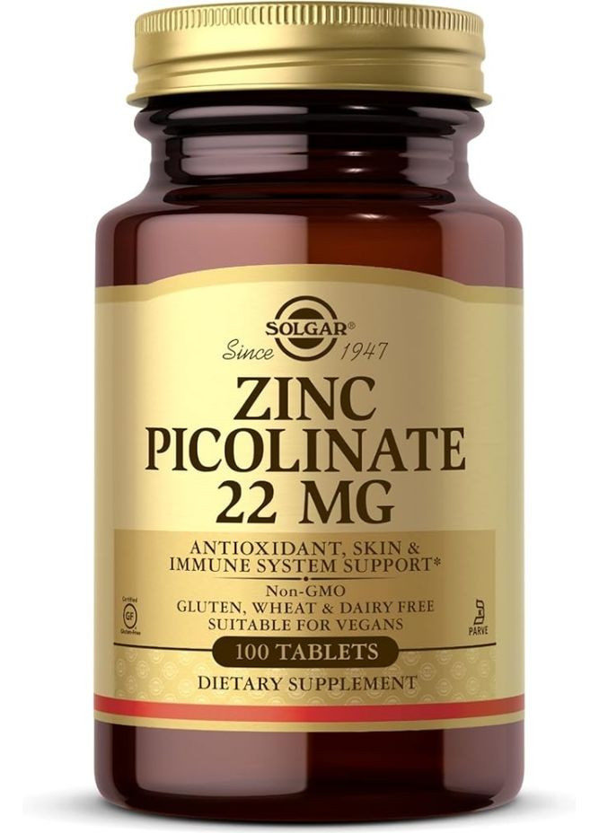 Цинк Пиколинат Zinc Picolinate 22 мг 100 таб Solgar (351863215)