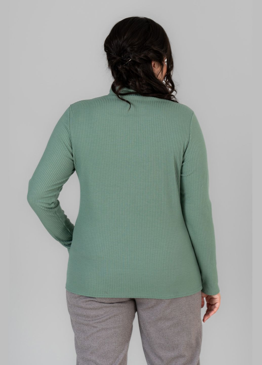 Зеленый демисезонный женский гольф приталенного кроя с воротником-стойкой all posa (ap101676p) A'll Posa