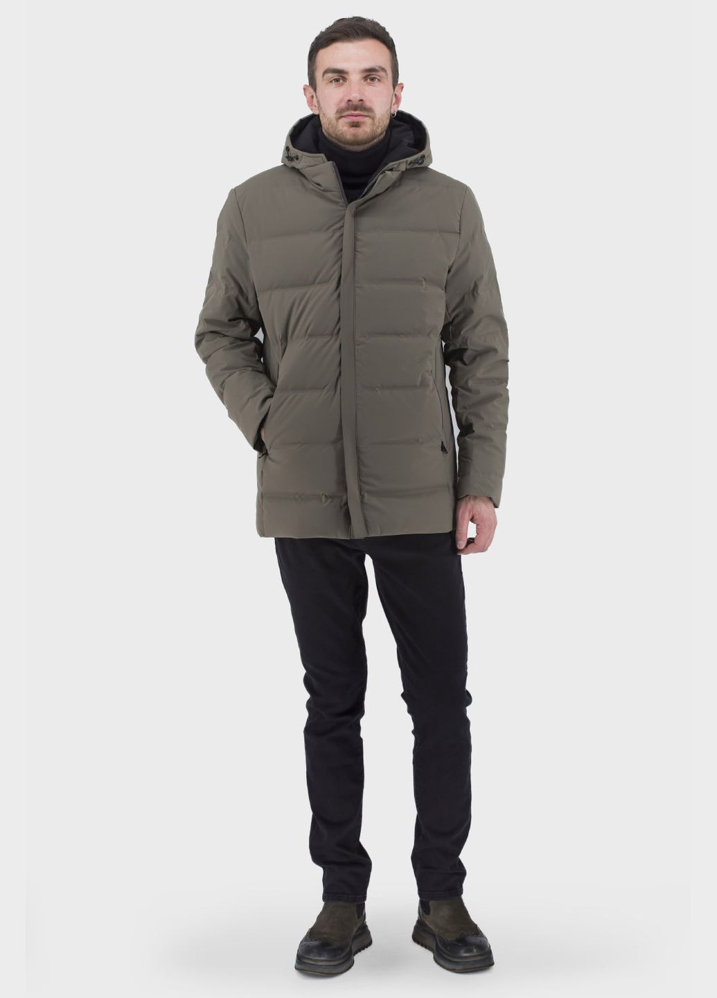 Оливковая (хаки) демисезонная мужской пуховик (хаки, ), 33100 City Class