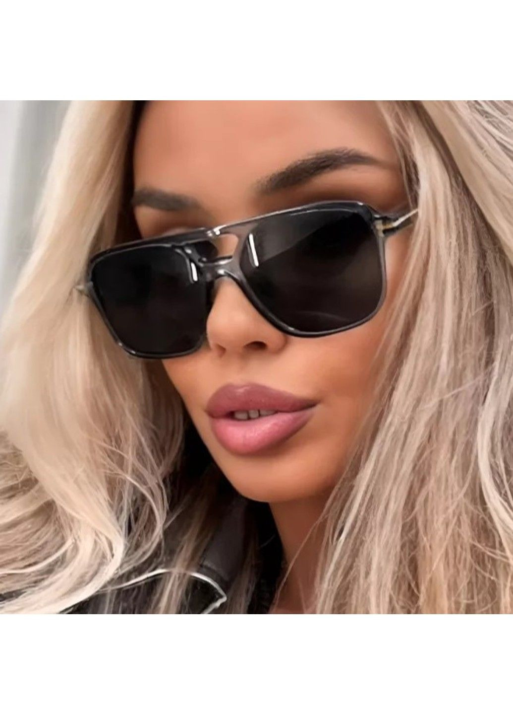 Солнцезащитные очки авиатор Casual черные с прозрачным No Brand (311604624)