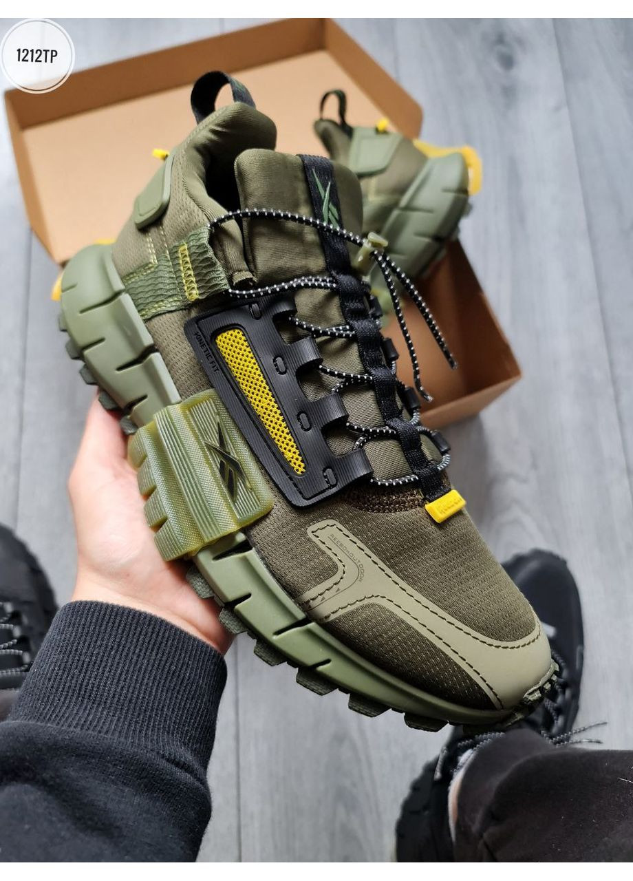 Цветные демисезонные кроссовки мужские reebok zig kinetica khaki рибок зиг кинетика No Brand