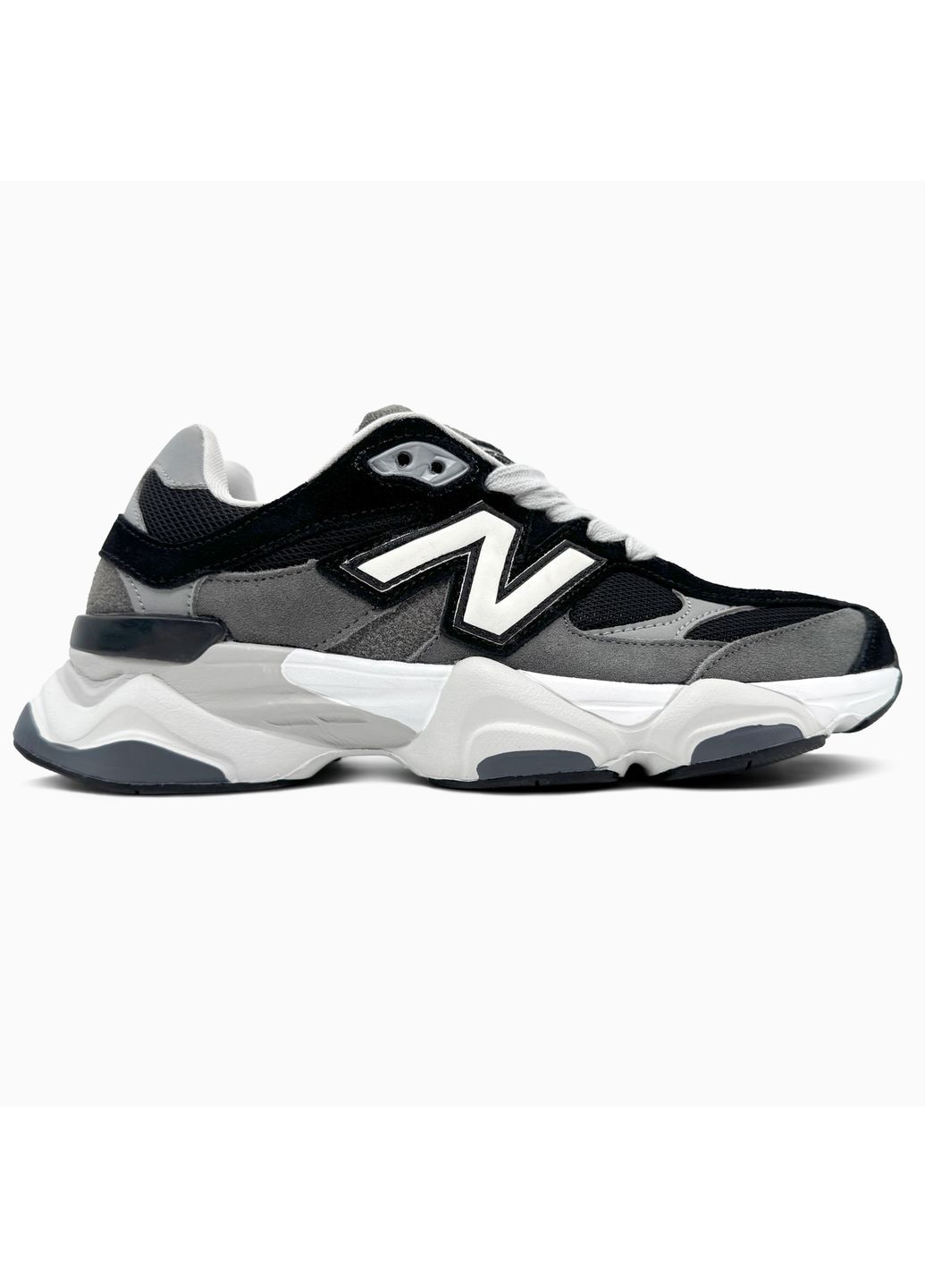 Серые демисезонные кроссовки мужские New Balance 9060 Grey Black | Нью Беланс 9060