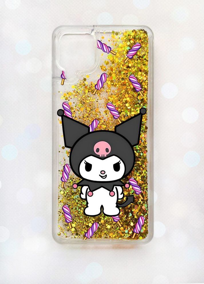 Чехол с плавающими блестками Samsung A12 Золотой Куроми (принт 390) Creative (360712651)
