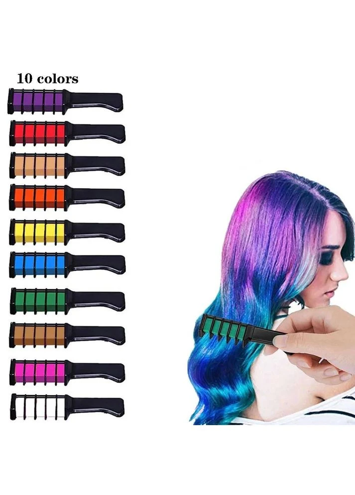 Набор мелков для волос 10 шт Hair chalk Разноцветные красители расческа для детей и взрослых BIG (387412595)