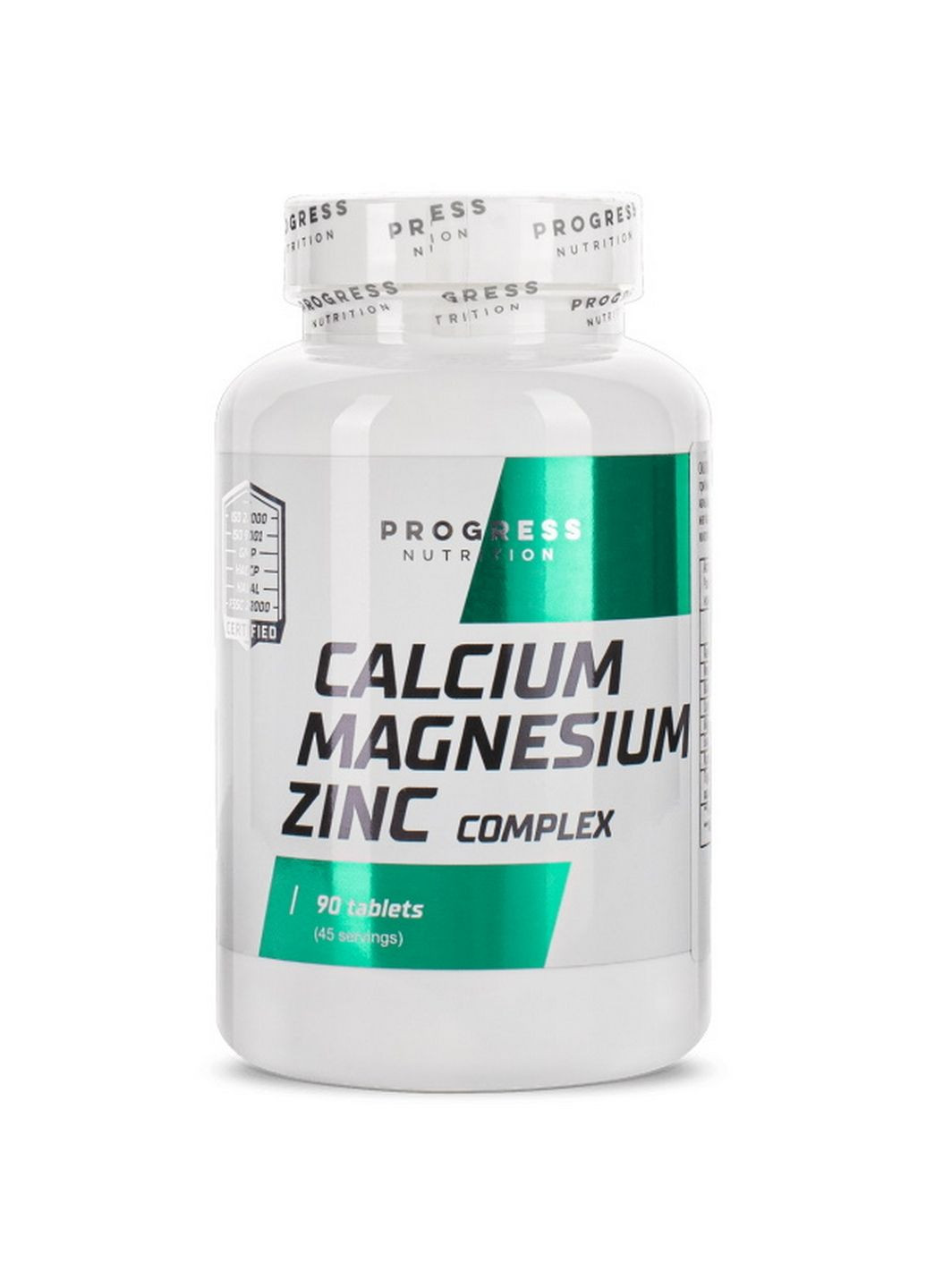 Витамины и минералы Calcium Magnesium Zinc Complex, 90 таблеток Progress Nutrition (293343018)
