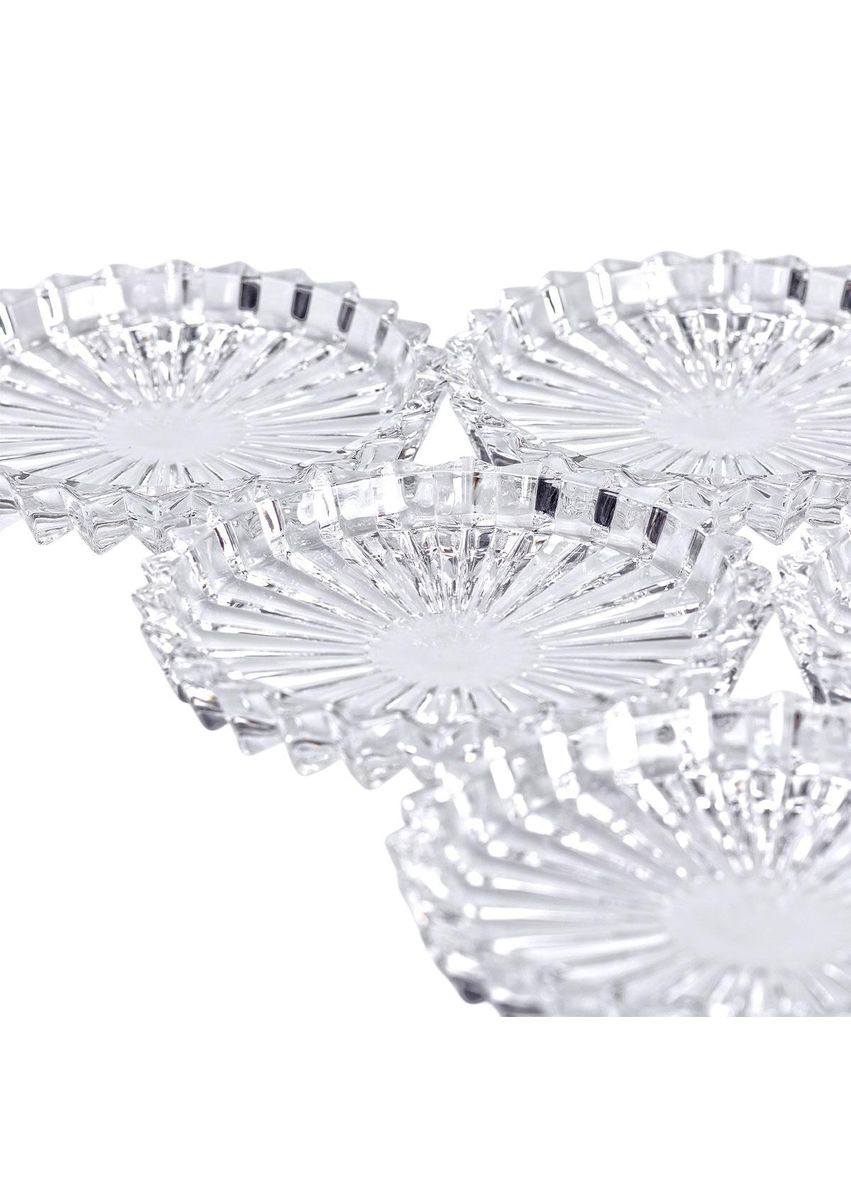 Набір із 6 тарілок для подачі по 12 см скляні прозорі круглі HP-YH-31 Yiwu (370802093)