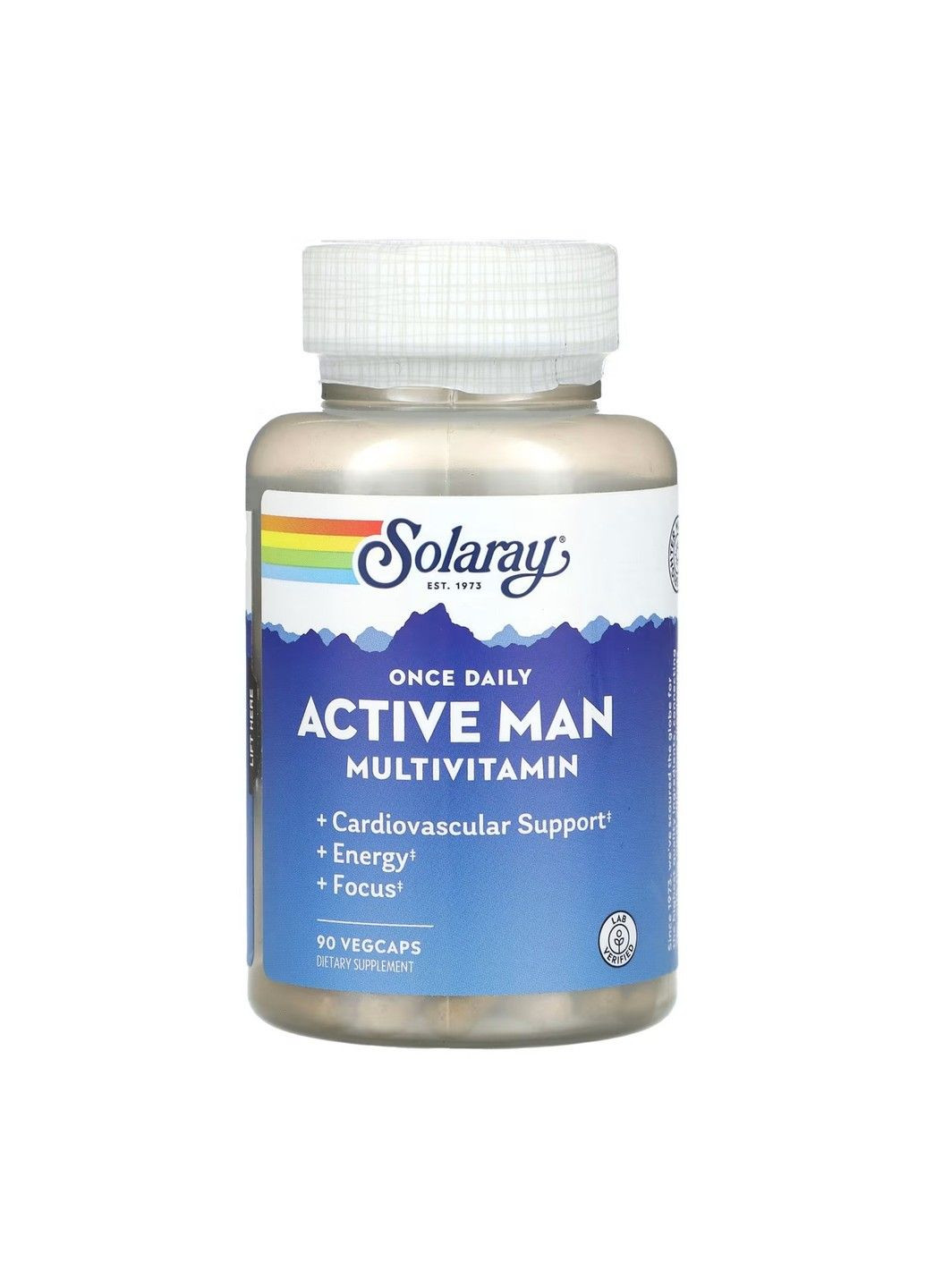 Мультивитамины для мужчин Once Daily Active, 90 растительных капсул Solaray (347600014)