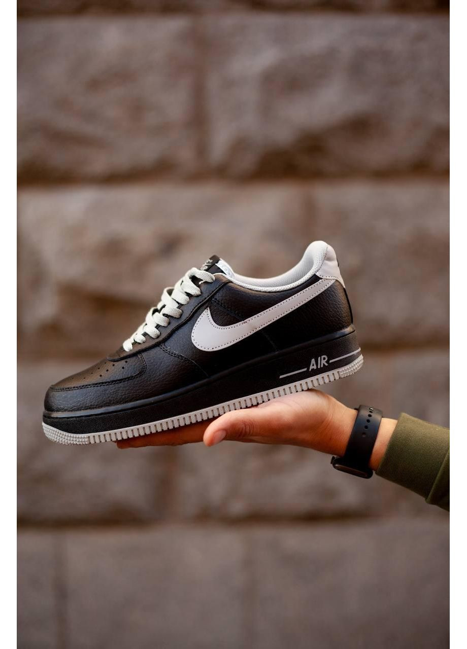 КРОССОВКИ ЖЕНСКИЕ NIKE AIR FORCE 1 LOW BLACK WHITE V2 НАЙК АИР ФОРС 1 ПРЕМИУМ No Brand чёрные демисезоны (369388270)