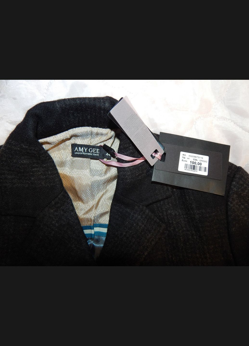 Комбинированное демисезонное Женское пальто весна-осень шерсть р. 42-44 003GK Amy Gee