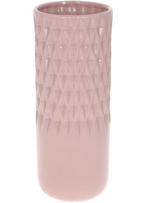 Ваза керамическая "Stone Flower" 10.5x10.5x26см пепел розы глянец Bona (329898110)