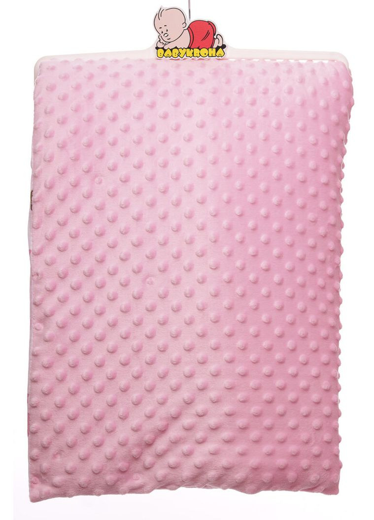 Плюшевий плед 2в1 для дівчинки на бавовняній основі з утеплювачем жирафіки в кошику 98*78 см рожевий (51930) BABYKROHA (315340809)