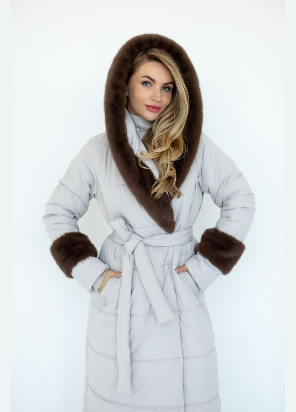 Світло-бежеве зимнє Пальто Світло-бежевий Зима Повсякденний Alberto Bini