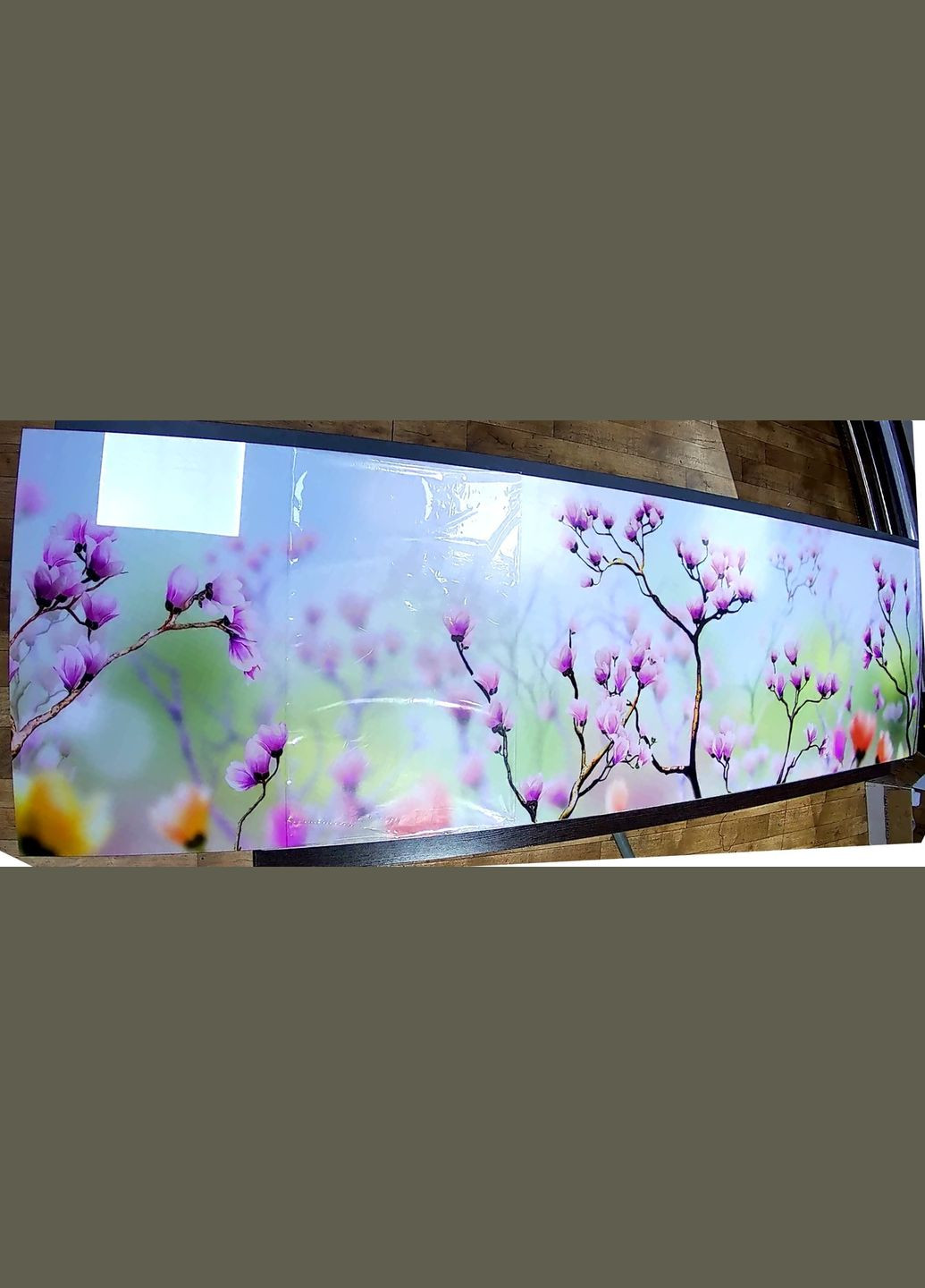 Панель кухонная, заменитель стекла ветки сакуры, с двухсторонним скотчем 62 х 305 см, 1,2 мм Декоинт (278287857)