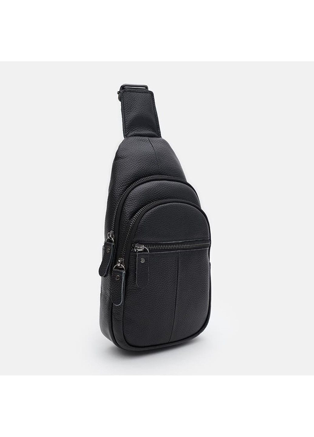 Чоловічий рюкзак шкіряний через плече K1619f-black Borsa Leather (367992138)