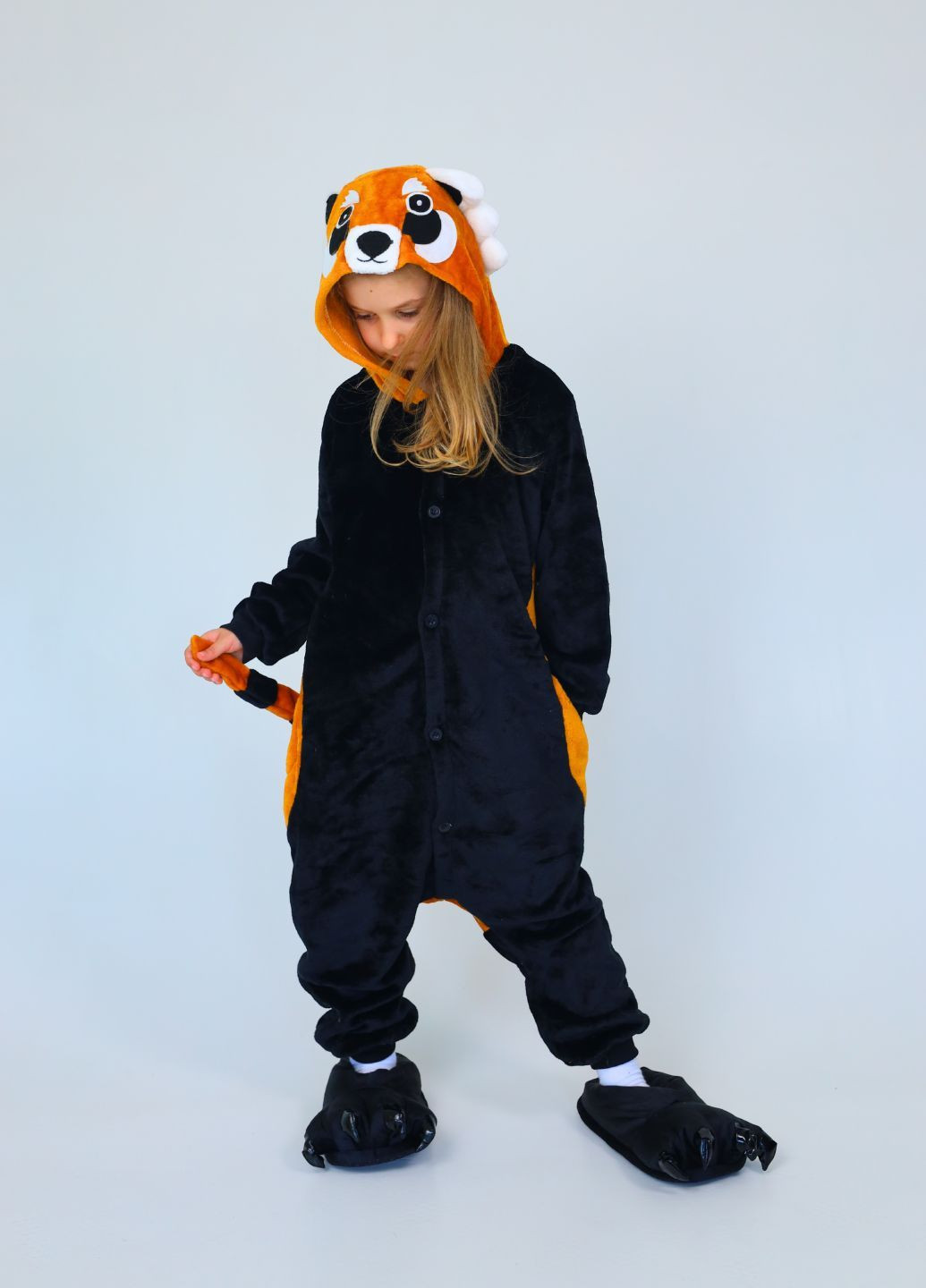 Кигуруми пижама Красная панда девочкам черно-коричневый теплый комбинезон плюшевый Lalapka (373254751)