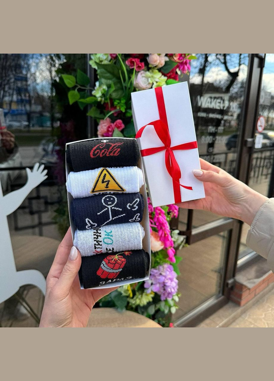 Комбинированные набор женских носков 36-41 5 пар в подарочной коробке. Vakko (308683646)