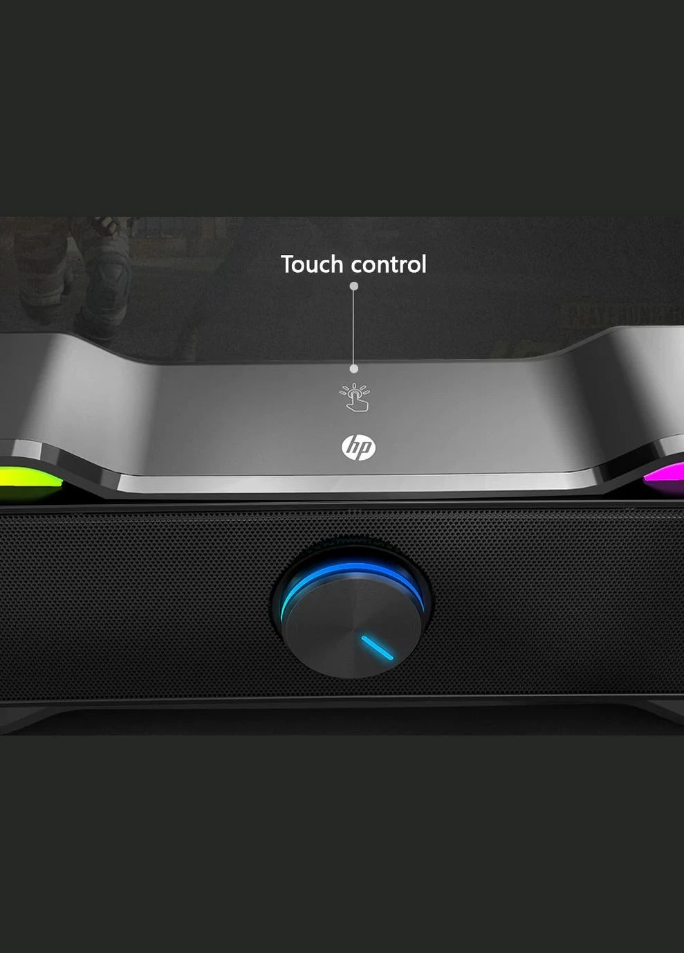 Акустична система 2.0 DHE-6002, 3,5мм + USB, 6Вт, Sound Bar LED RGB HP (334116872)