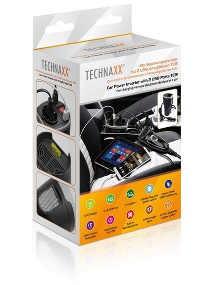 Автомобильный инвертор TE13 с 2 USB 200 Вт (4645-) TechnaXX (280945276)
