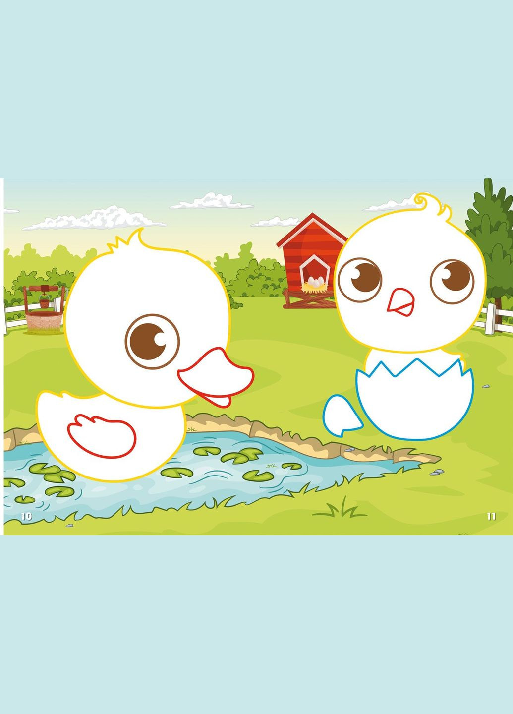 Первые раскраски с цветным контуром и наклейками. ферма Кристал Бук (331860286)