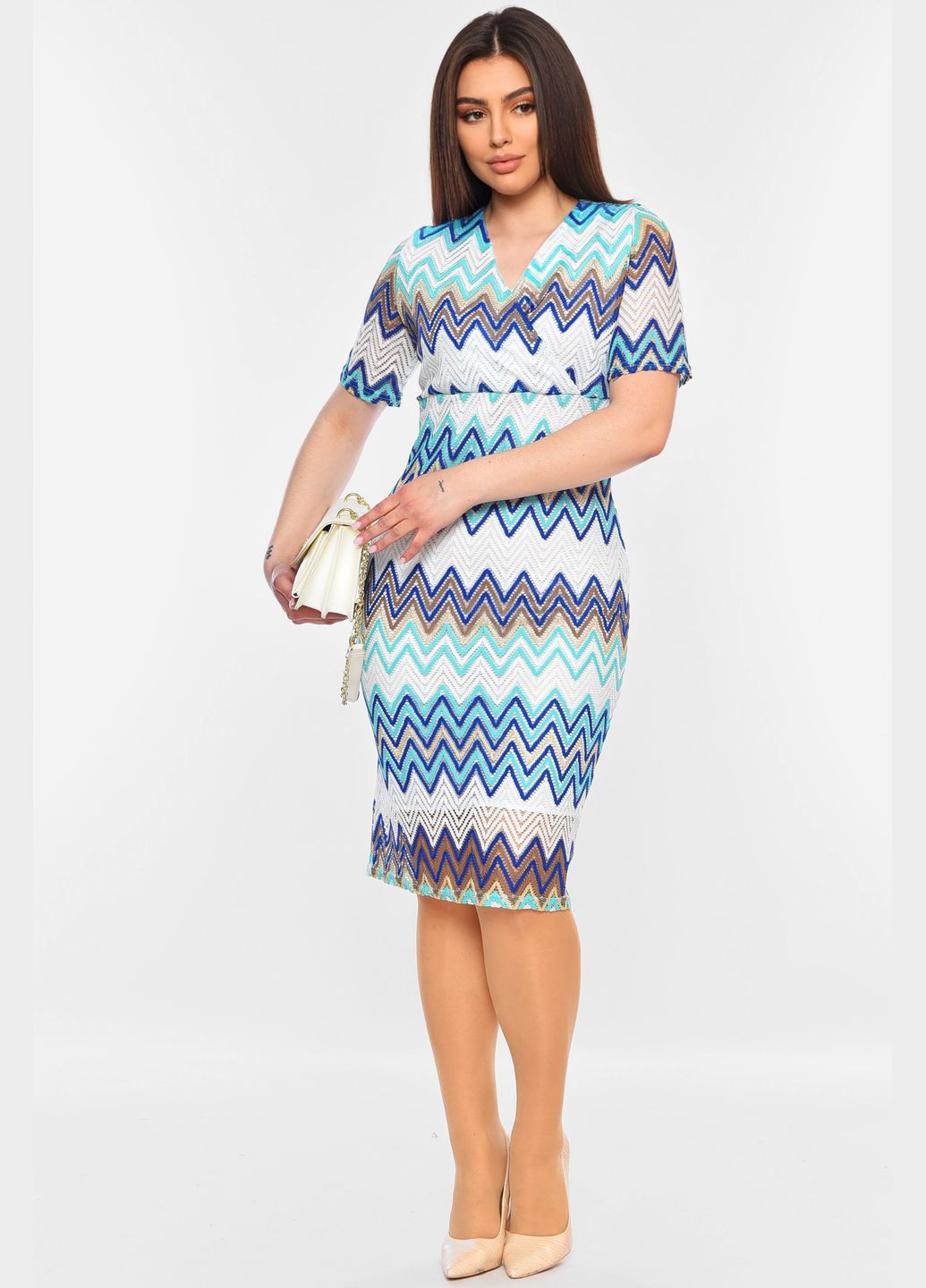 Білий повсякденний сукня жіноча білого кольору силуетна Let's Shop однотонна