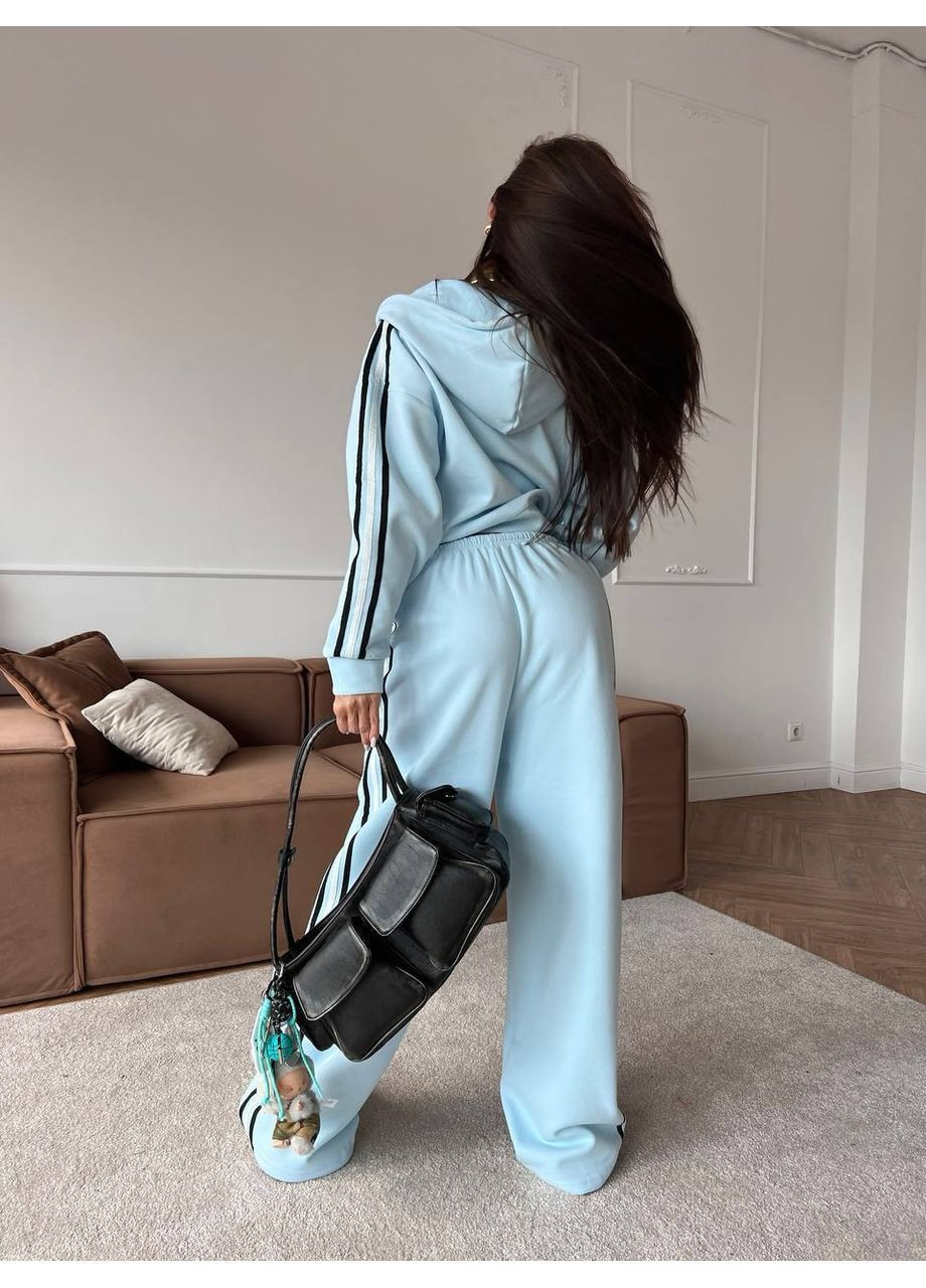 Костюм 2-я с лампасами оверсайз Турецкая петля, брюки и кофта и молнии Україна (363866777)