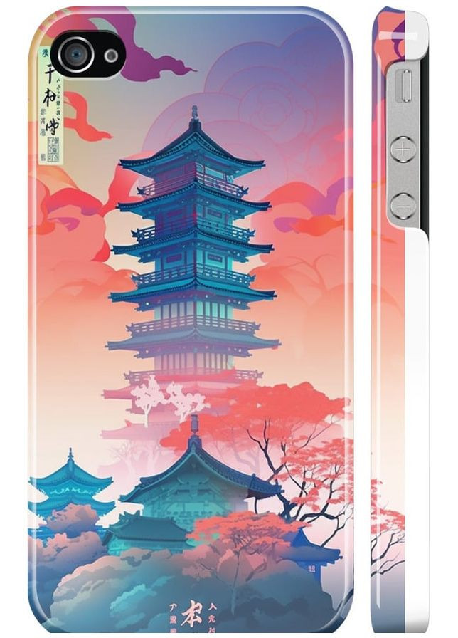 3D пластиковый глянцевый чехол 'Япония монастырь' для Endorphone apple iphone 4 (278235426)