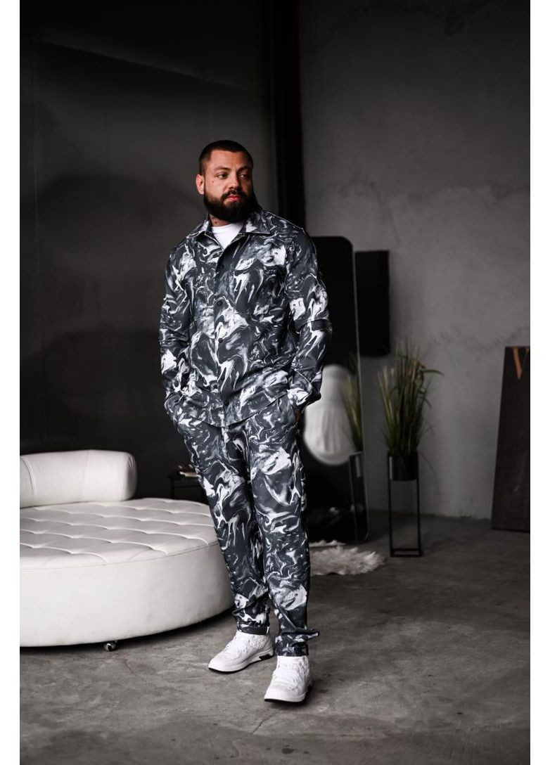 Комбінований демісезонний костюм сорочка штани драпп drape стильтний модний осінь весна 2025 структурний котон No Brand