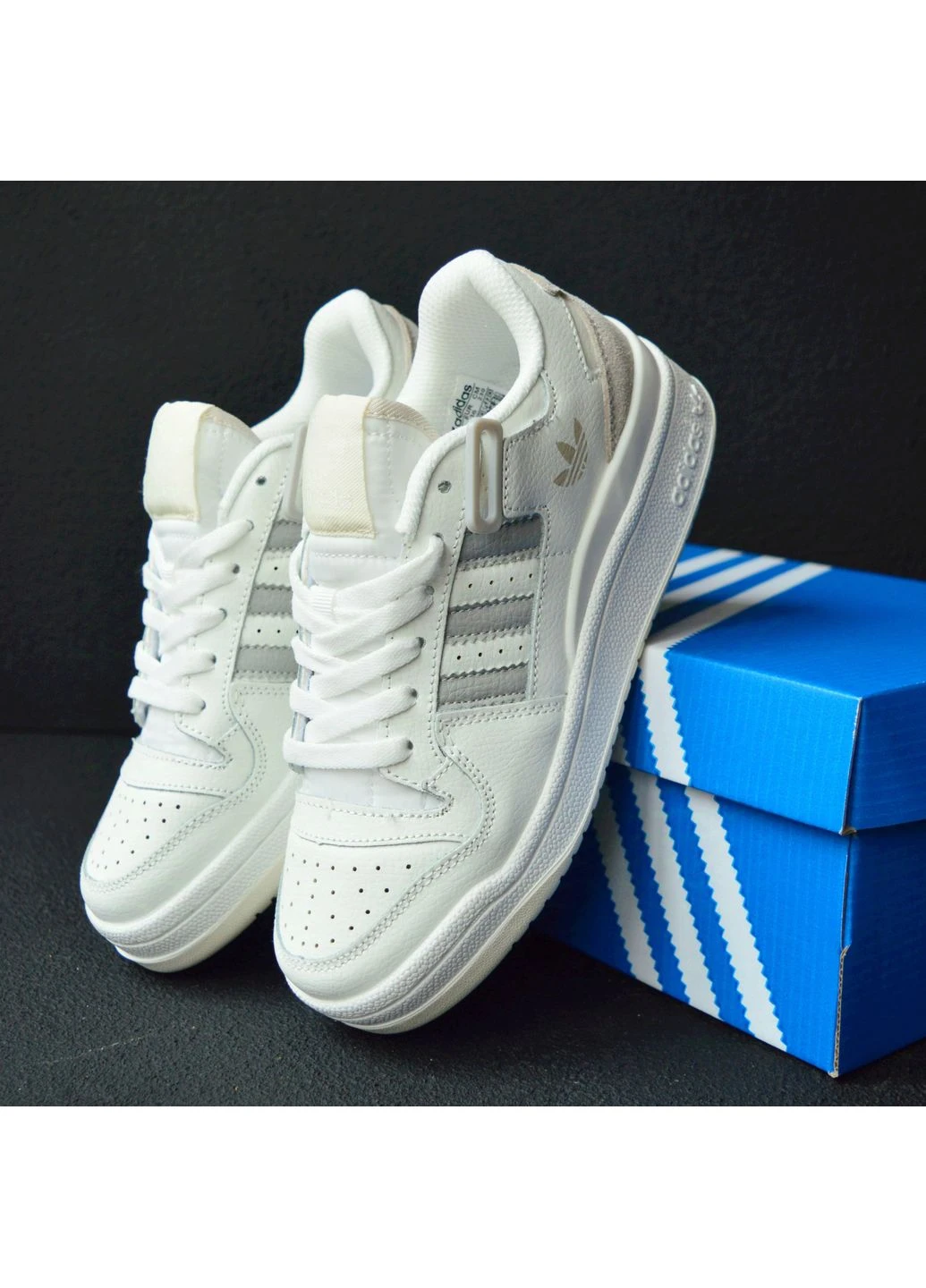 Adidas Forum LOW White Gray Vakko комбіновані демісезони (376436760)
