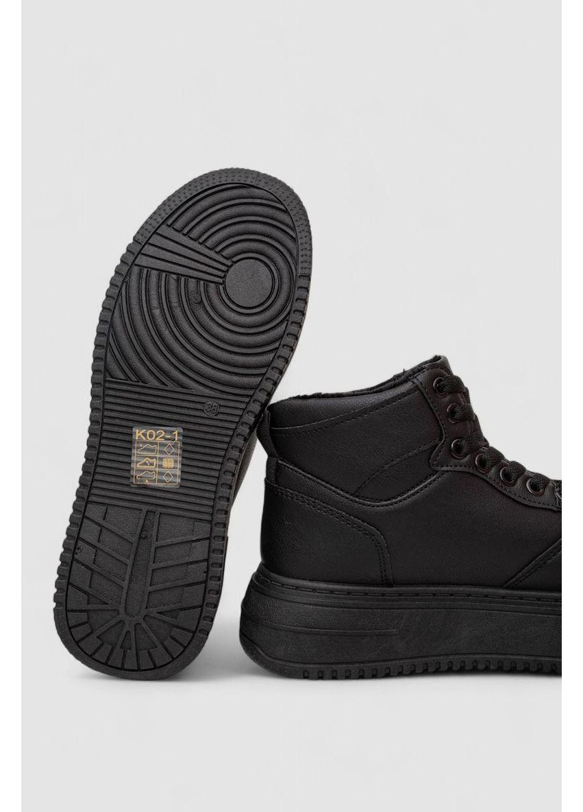 Чорні кеди жіночі на хутрі,, 248rk02 No Brand