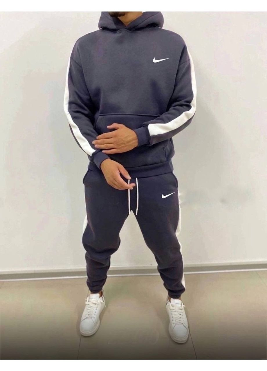 Мужской теплый костюм на флисе «Белый лампас» с шелкотрафаретной печатью (Замеры в описании) Vione (368880846)