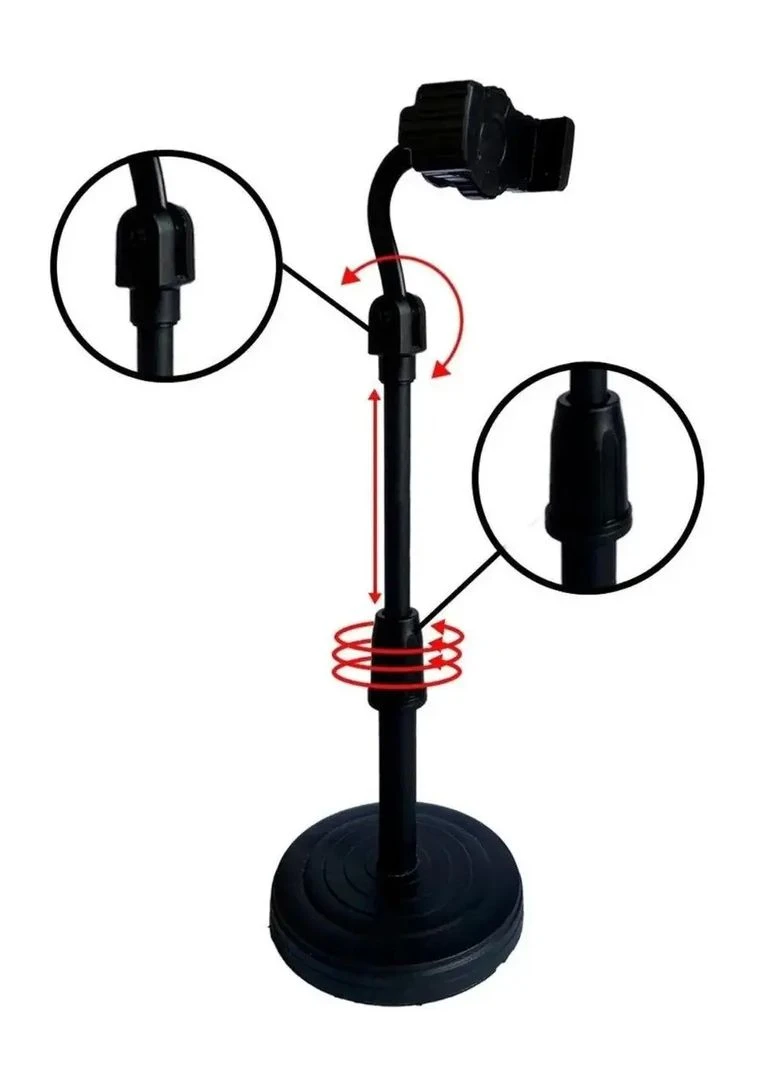 Подставка-штатив для телефона RIAS Phone Stand с вращением 360° 24-34 см Black (3_07628) No Brand (395876125)